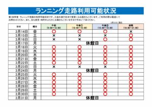 ランニング走路利用可能表のサムネイル