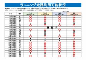 ランニング走路利用可能表のサムネイル
